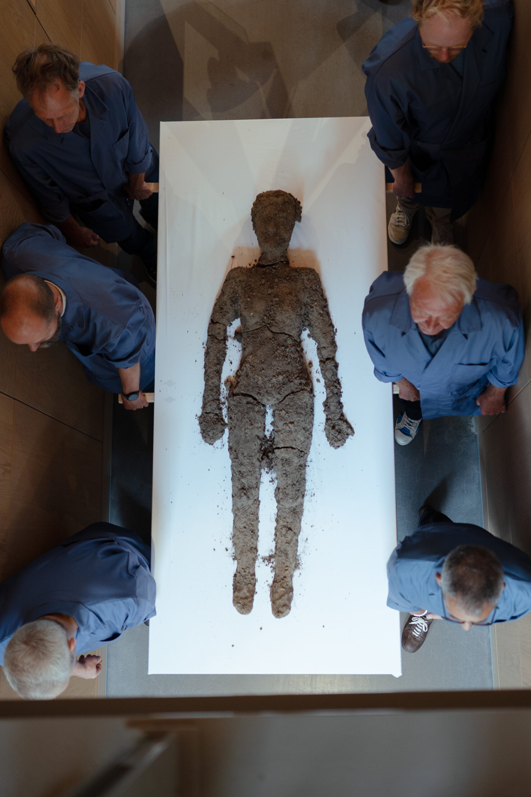 ritual art performance with sculpture made of clay polluted with PFAS, 