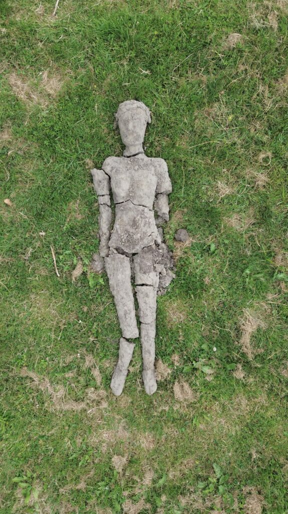 Sculpture Polluted Mother made of with PFAS contaminated clay, Chemours . ecology and art